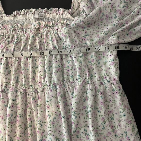 Ever New Curve Maxi Floral White Dress Puff Sleeve Cottagecore Grandma Prairie - Picture 6 of 7